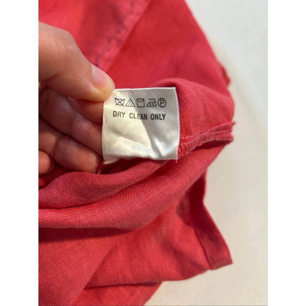 David Dart 100% Linen Button Up Top Patchwork Fuchsia Pink Small - Picture 10 of 12